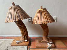 Load image into Gallery viewer, (2) Saguaro Cactus Wood Lamps