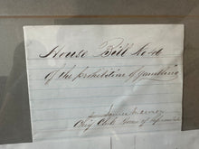 Load image into Gallery viewer, 1864 Arizona Territory Gambling Law Manuscript Signed Gov. Goodwin – 1st Legislature