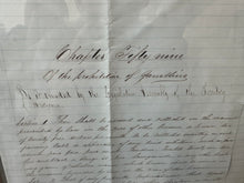 Load image into Gallery viewer, 1864 Arizona Territory Gambling Law Manuscript Signed Gov. Goodwin – 1st Legislature