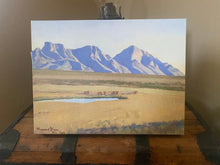 Load image into Gallery viewer, Antique Oro Valley, Arizona Maynard Dixon Canvas Print 1943 Santa Catalina Mountains Tucson History (12 x 16)