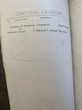 Load image into Gallery viewer, Original 1884 Court Calendar Tucson, Arizona Territory