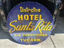 Load image into Gallery viewer, Huge Historic Hotel Santa Rita Tucson Porcelin Sign (1930-1940s)
