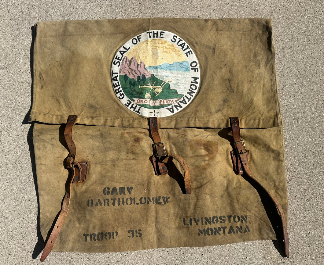 Antique Montana Boy Scout Sleeping Roll Canvas (1940-1950)