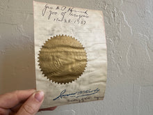Load image into Gallery viewer, First Arizona Governor George Hunt Signed Arizona Seal 1927
