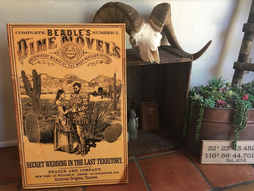Oro Valley, AZ 1860 Beadle Dime Novel Canvas Print (Secret Wedding In The Last Territory)