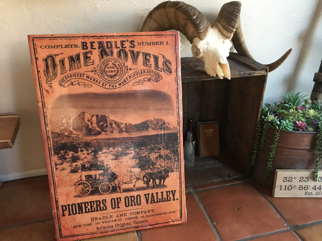 Pioneers of Oro Valley, AZ 1860 Beadle Dime Novel Canvas Print  20 x 30