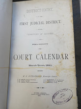 Load image into Gallery viewer, Original 1884 Court Calendar Tucson, Arizona Territory
