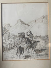 Load image into Gallery viewer, Pete Martinez Original Pen &amp; Ink Rodeo Tucson 1963
